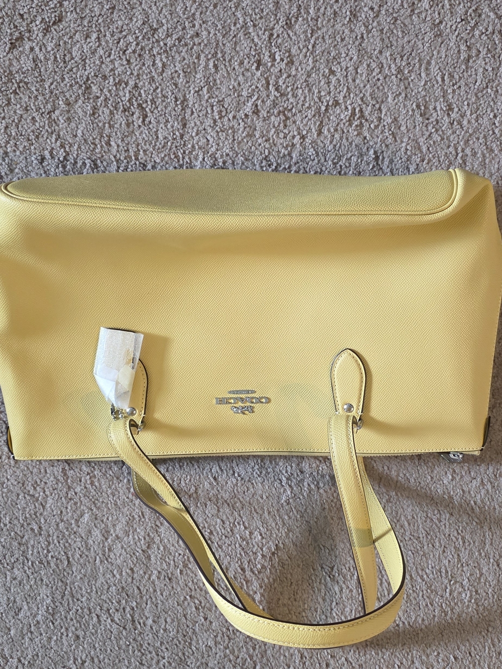 Coach Yellow Leather Tote with Top Handles - Picture 2 of 6
